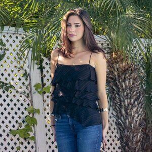 y2k ruffled babydoll tank top